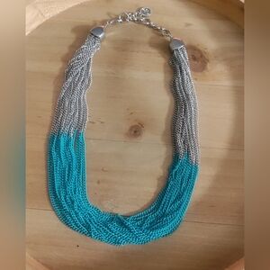 New Jessica Simpson Turquoise & Silver Necklace